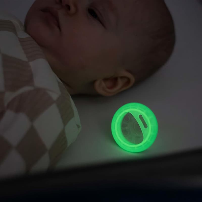 Breast-Like Night Pacifiers for Infants, BPA-Free, Glow-in-the-Dark, 2-Pack