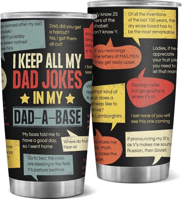 Father's Day 20oz Tumbler with Funny Jokes for Dad
