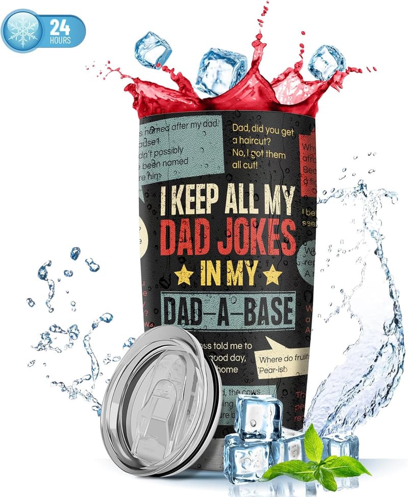 Father's Day 20oz Tumbler with Funny Jokes for Dad