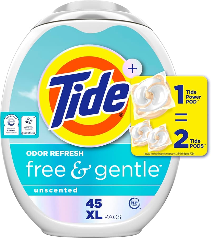 Hypoallergenic Laundry Detergent Pacs, 45 Count