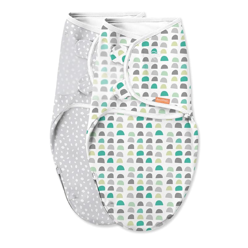 SwaddleMe Luxe Easy Change Swaddle 2-Pack, Gum Drops, 0-3 Months