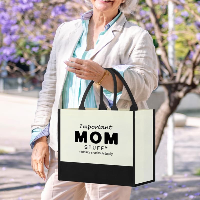 Personalized Canvas Tote Bag for Mom's Day & Birthdays