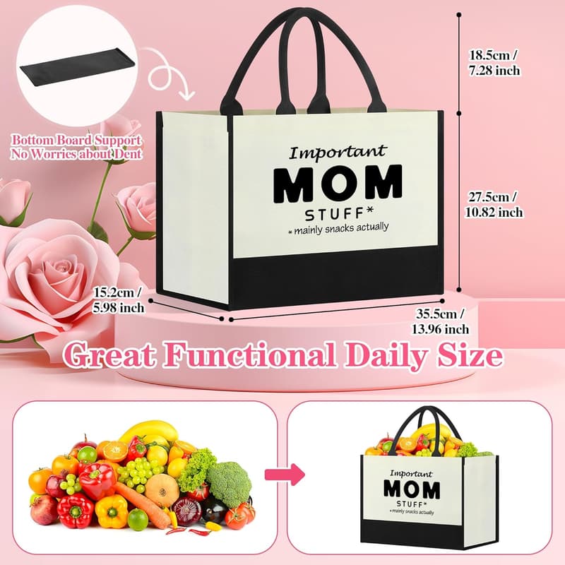 Personalized Canvas Tote Bag for Mom's Day & Birthdays