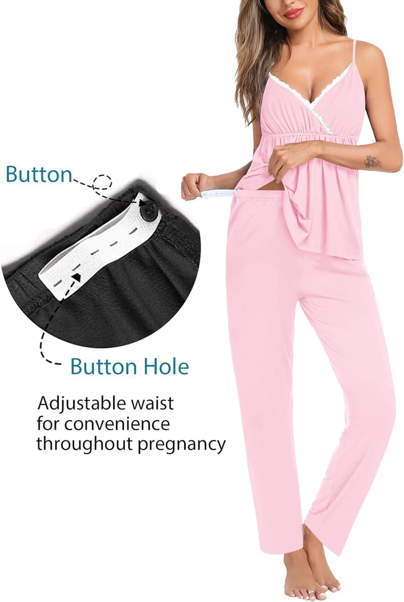 Maternity Nursing Robe Set – 3-in-1 Breastfeeding Pajamas