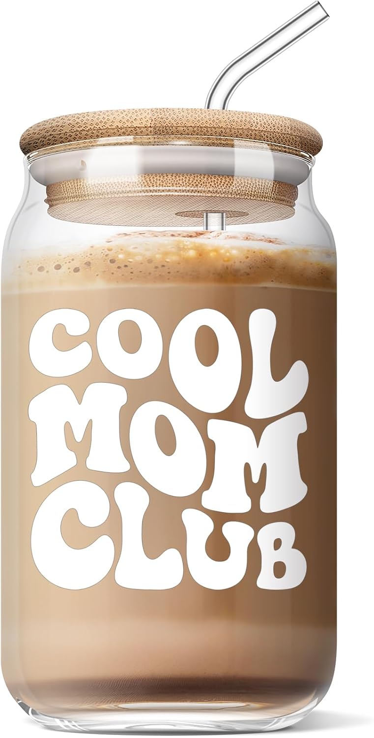 Funny 16 oz Coffee Glass - Unique Gifts for Mom