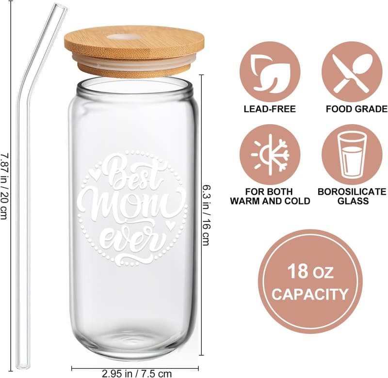 Mom's 18oz Bamboo Lid Coffee Cup - Perfect Birthday & Mother's Day Gift