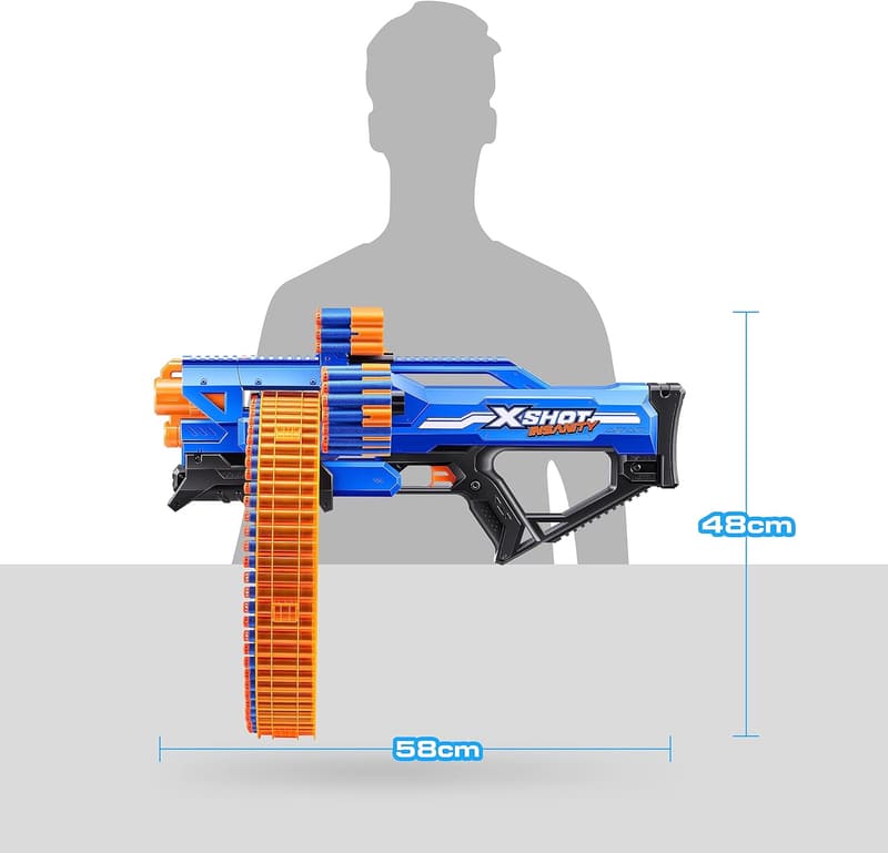 X-Shot Insanity Mad Mega Barrel Toy with 72 Darts and Air Pocket Technology