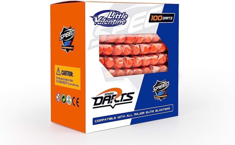 Nerf Elite 2.0 Series-Compatible Dart Bullets, 100 Blue
