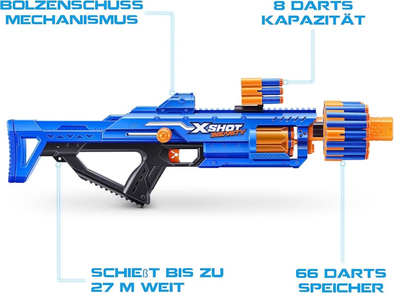 X-Shot Insanity Bezerko - 48 Dart Outdoor Toy with Air Pocket Technology
