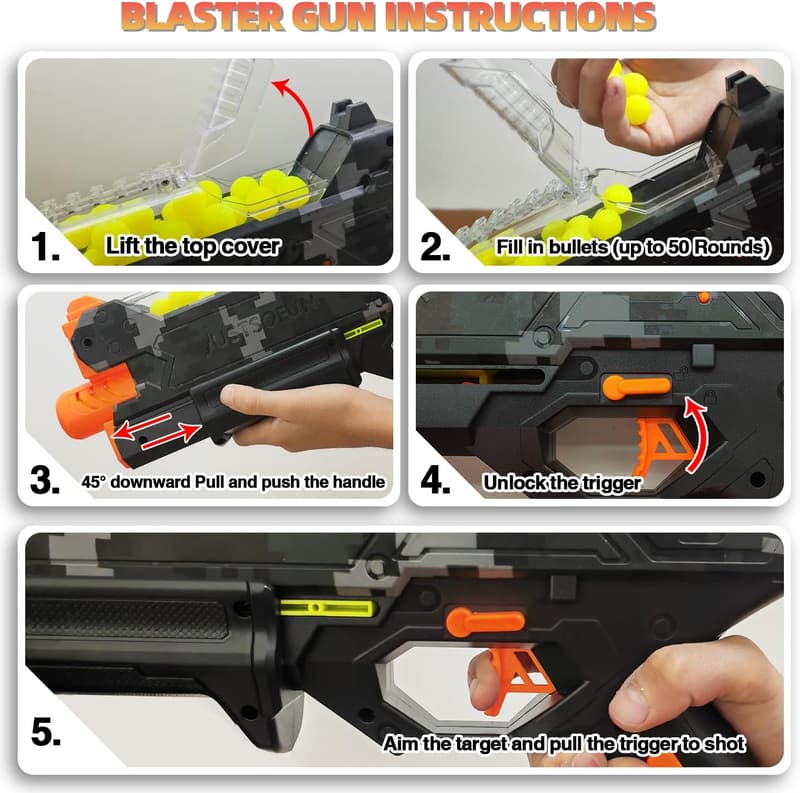 Camo Blaster Gun with Goggles - 110 FPS, Holds 50 Rounds