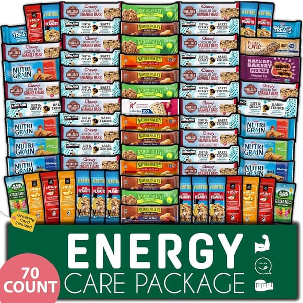 Father's Day Snack Box - Healthy Granola Bars & Treats (70 Count)