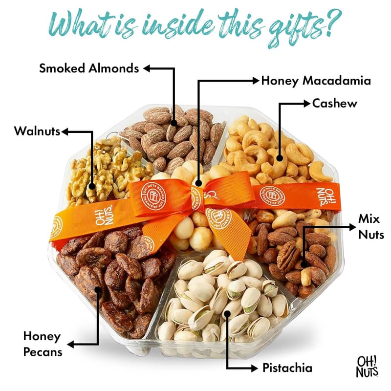Father's Day Nut Gift Basket - 2.2 LB Freshly Roasted Variety