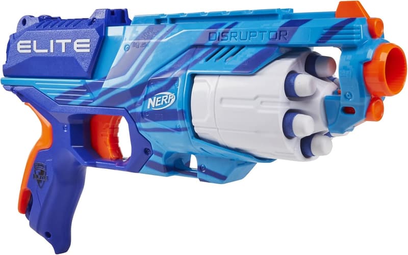 Nerf Elite Disruptor Blaster with Slam Fire Mechanism, Blue