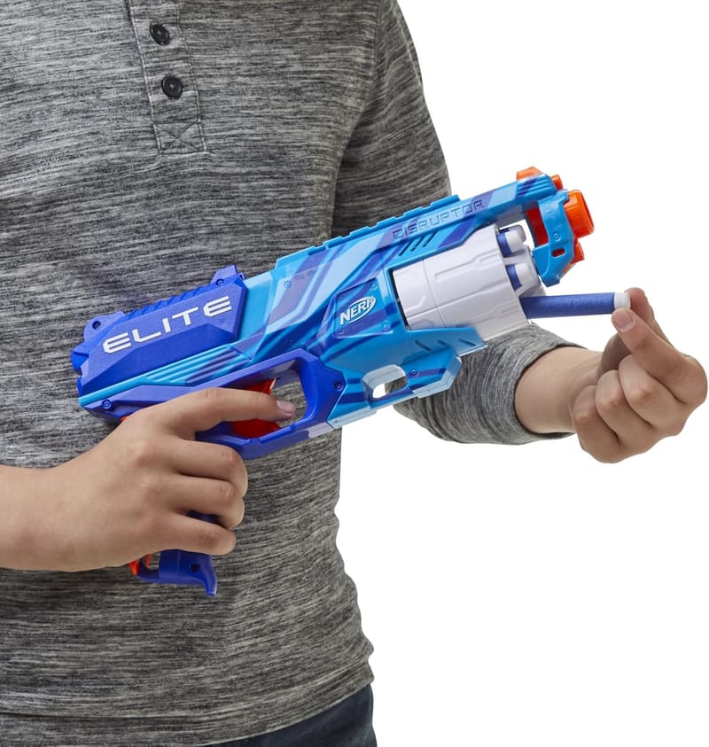 Nerf Elite Disruptor Blaster with Slam Fire Mechanism, Blue