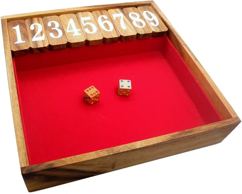 Large Wooden Shut The Box Game - Classic Dice Fun