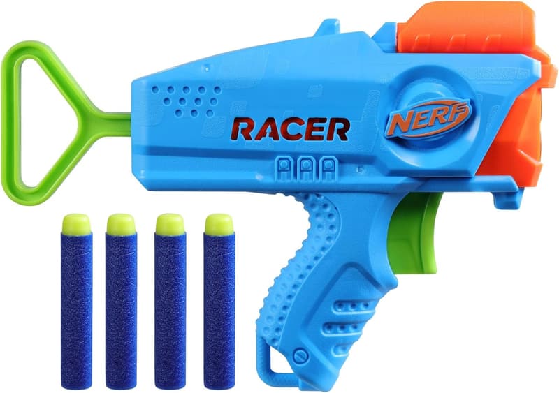 Nerf Elite Junior Racer Dart Blaster with 4 Darts for Kids