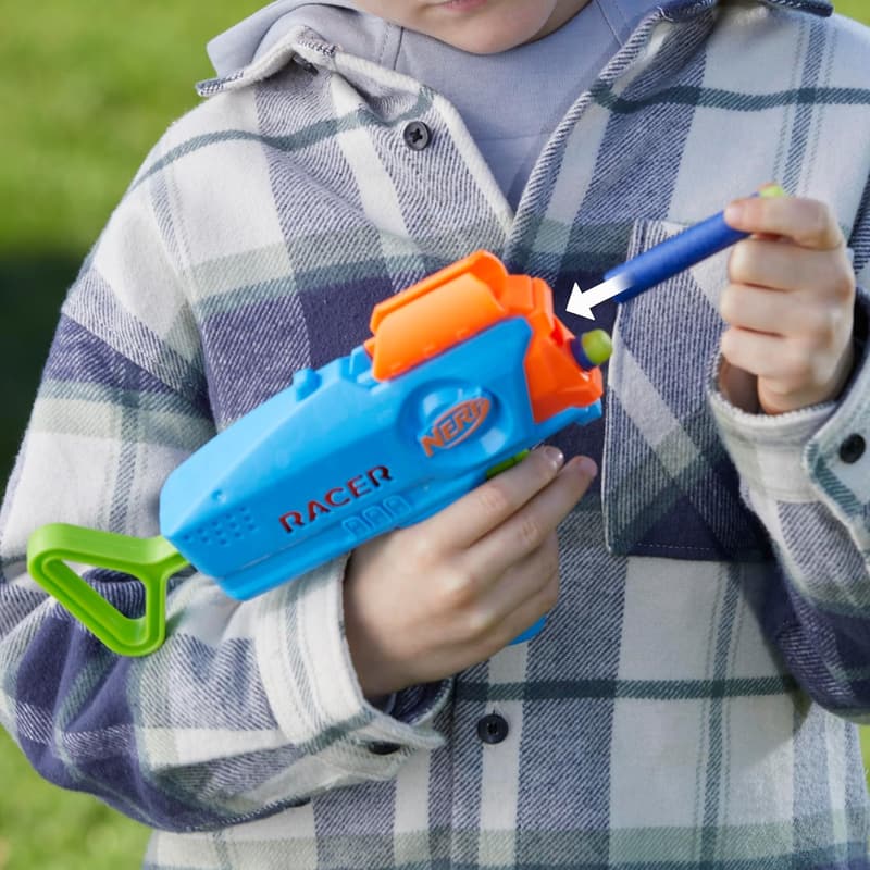Nerf Elite Junior Racer Dart Blaster with 4 Darts for Kids
