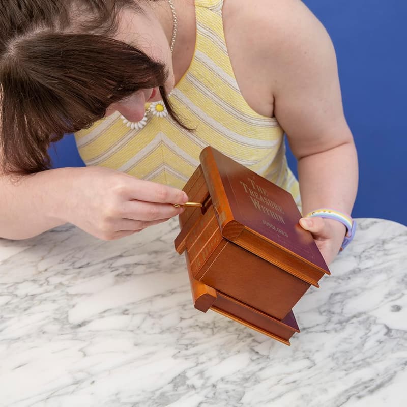 Elegant Treasure Box with Brainteaser - Premium Quality 7x5x3.75
