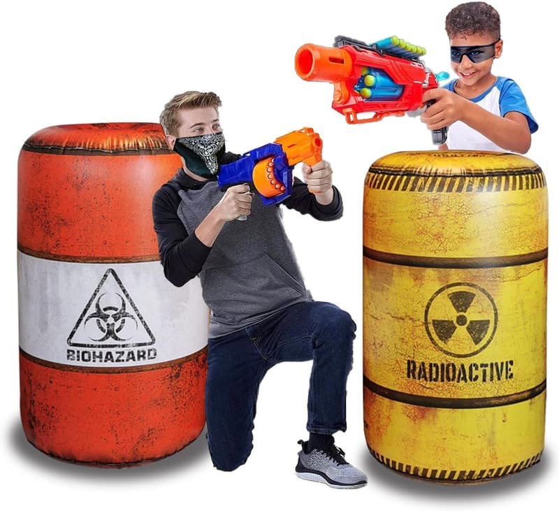 Combat Barrels Inflatable Set for Nerf & Laser Tag - Birthday Fun