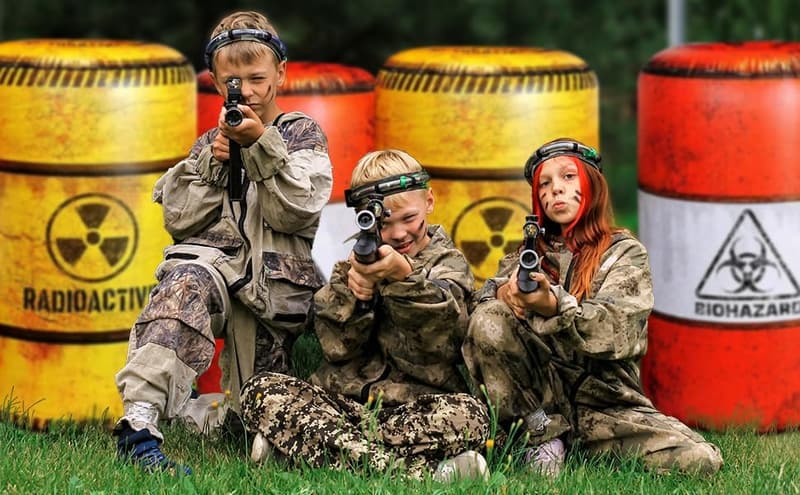 Combat Barrels Inflatable Set for Nerf & Laser Tag - Birthday Fun
