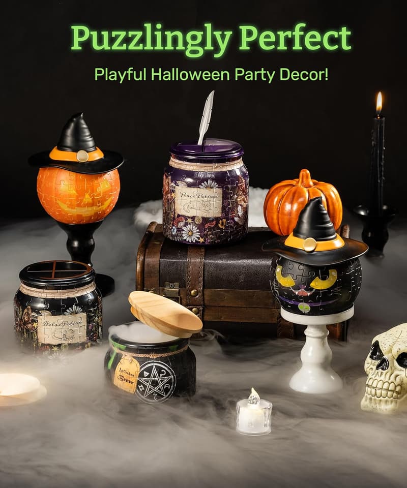 Witches Brew 3D Puzzle Jar - 64 Piece Plastic Container