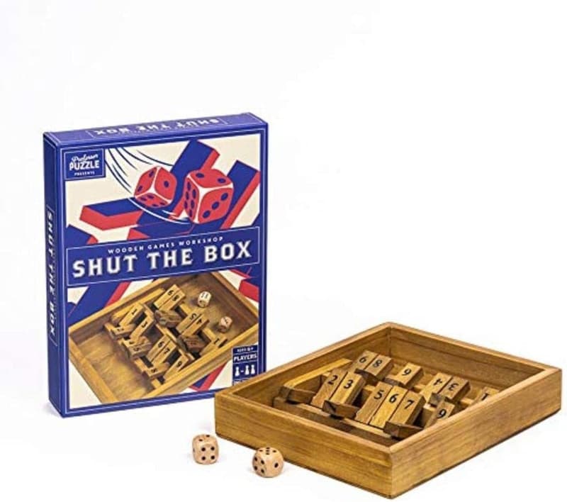 Traditional Wooden Shut The Box Game for Adults and Families