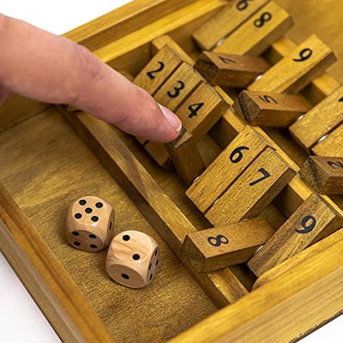 Traditional Wooden Shut The Box Game for Adults and Families