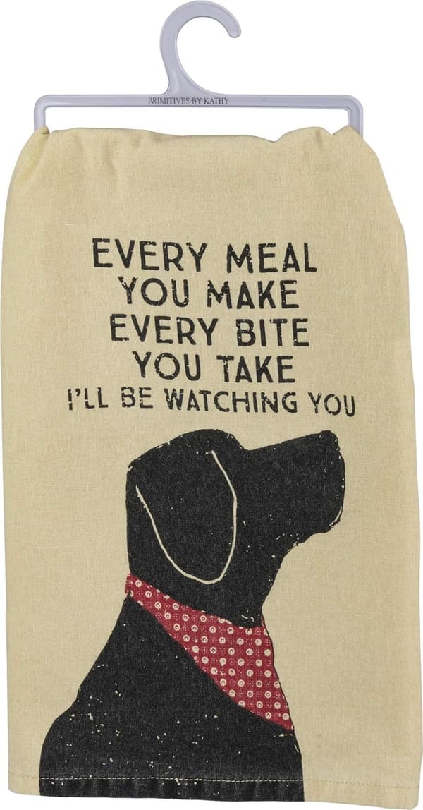 Dog Design Cotton Dish Towels Set for Kitchen & Bathroom