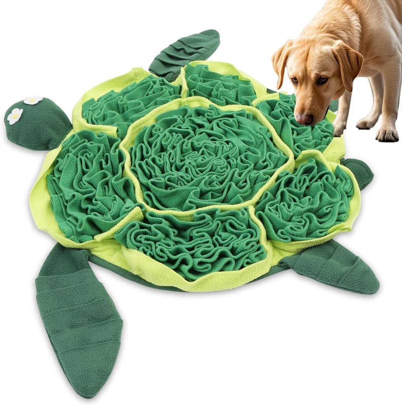Interactive Dog Puzzle Mat - Slow Feeder & Treat Toy (Green)