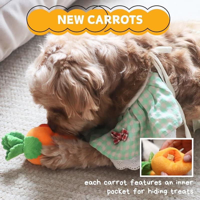 Interactive Squeaky Carrot Snuffle Mat for Dog Enrichment