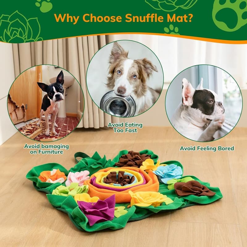 Interactive Snuffle Mat for Dogs - Puppy Puzzle Feeder Toy