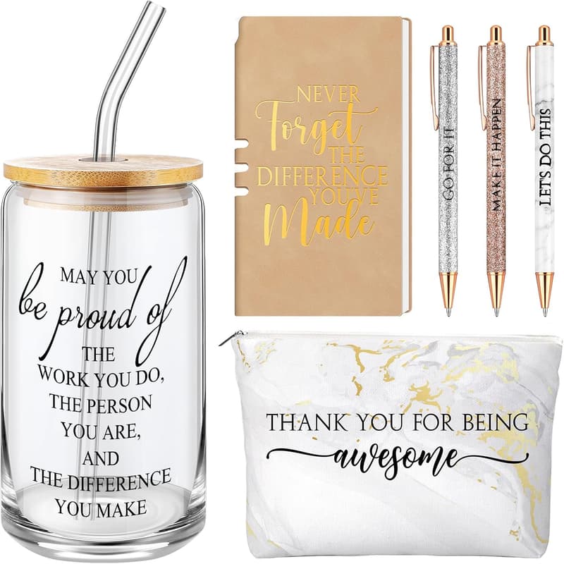 Employee Appreciation Gift Set for Women - 6 Pcs Marble Print