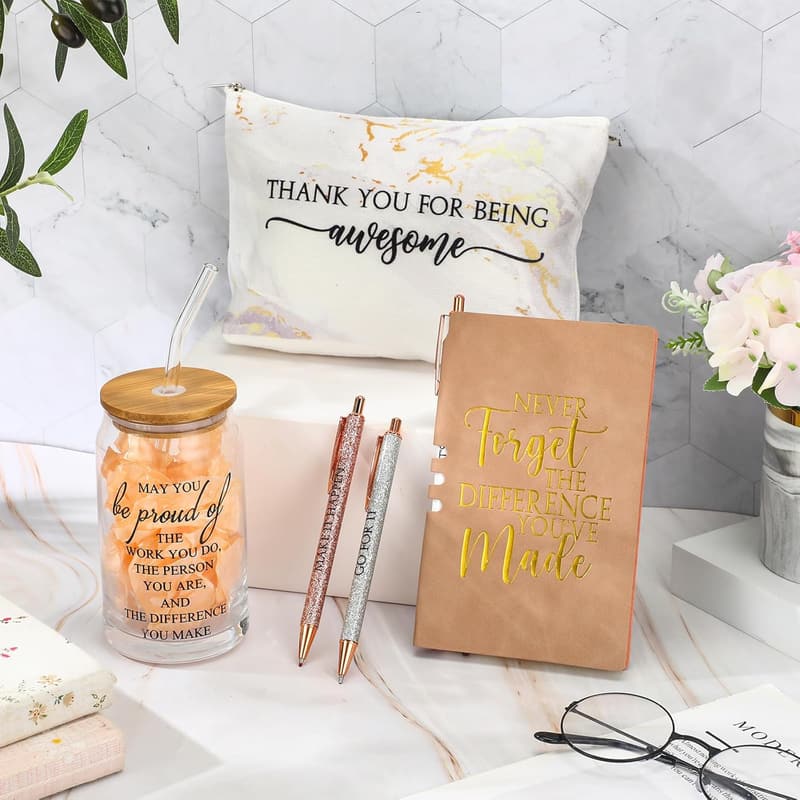 Employee Appreciation Gift Set for Women - 6 Pcs Marble Print