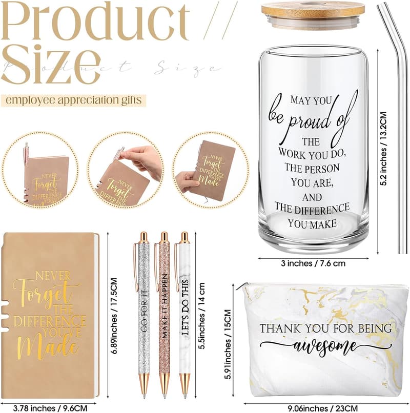 Employee Appreciation Gift Set for Women - 6 Pcs Marble Print