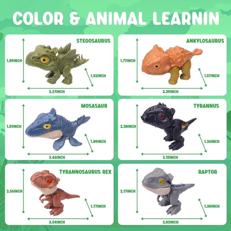 Dinosaur Action Figures Set - Movable Mouths for Kids