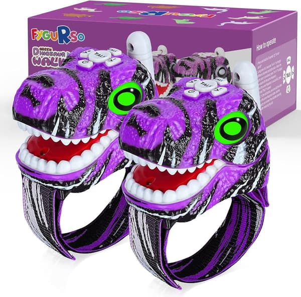 Kids' Dinosaur Walkie Talkies - 3280 FT Range, Purple (2 Pack)