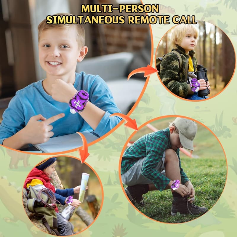 Kids' Dinosaur Walkie Talkies - 3280 FT Range, Purple (2 Pack)
