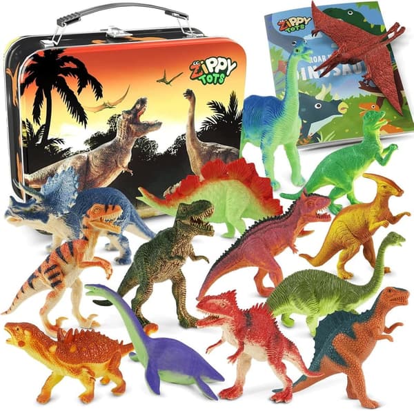 Educational Dinosaur Toy Set with 14 Realistic Figures for Kids