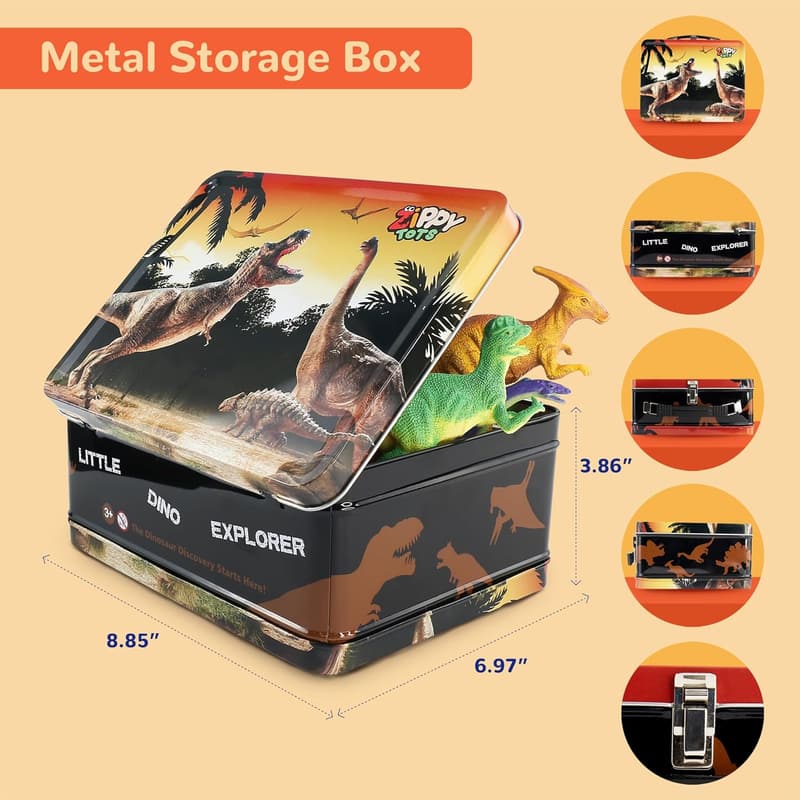 Educational Dinosaur Toy Set with 14 Realistic Figures for Kids