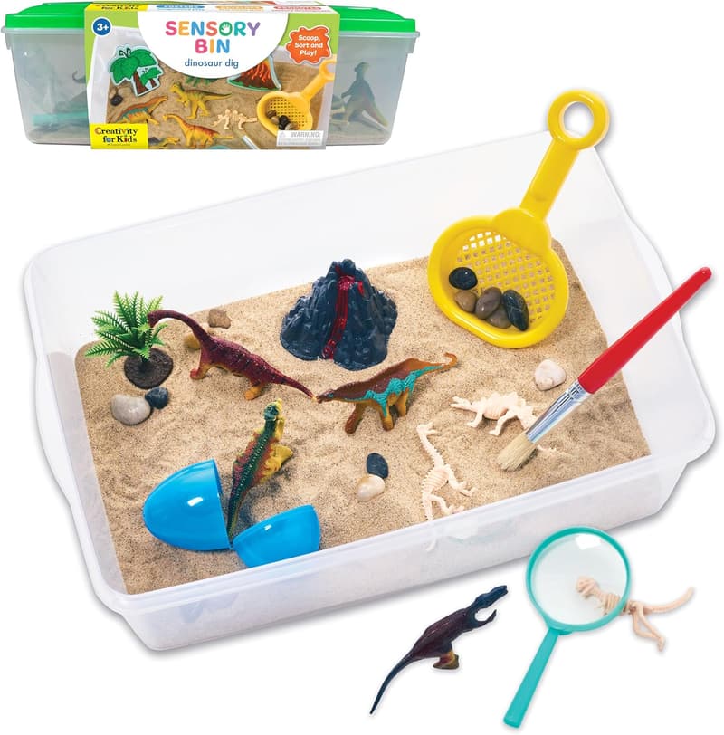 Dinosaur Dig Sensory Bin for Toddlers, Ages 3-5