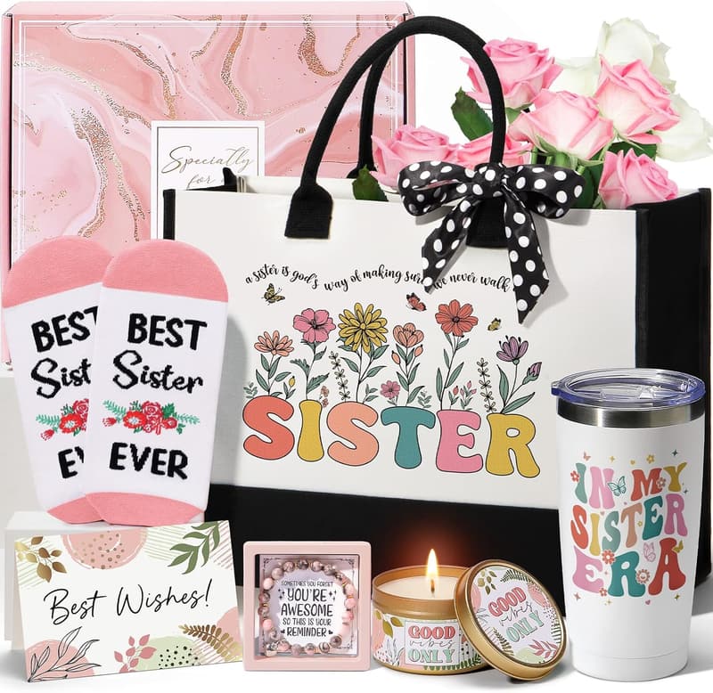 Sister's Day Gift: Unique Retro Canvas Tote Basket