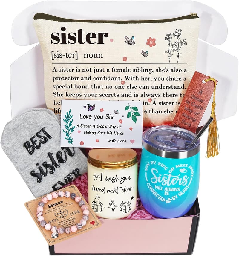 Sister Birthday Gift Box - Unique Tumbler for Best Sisters