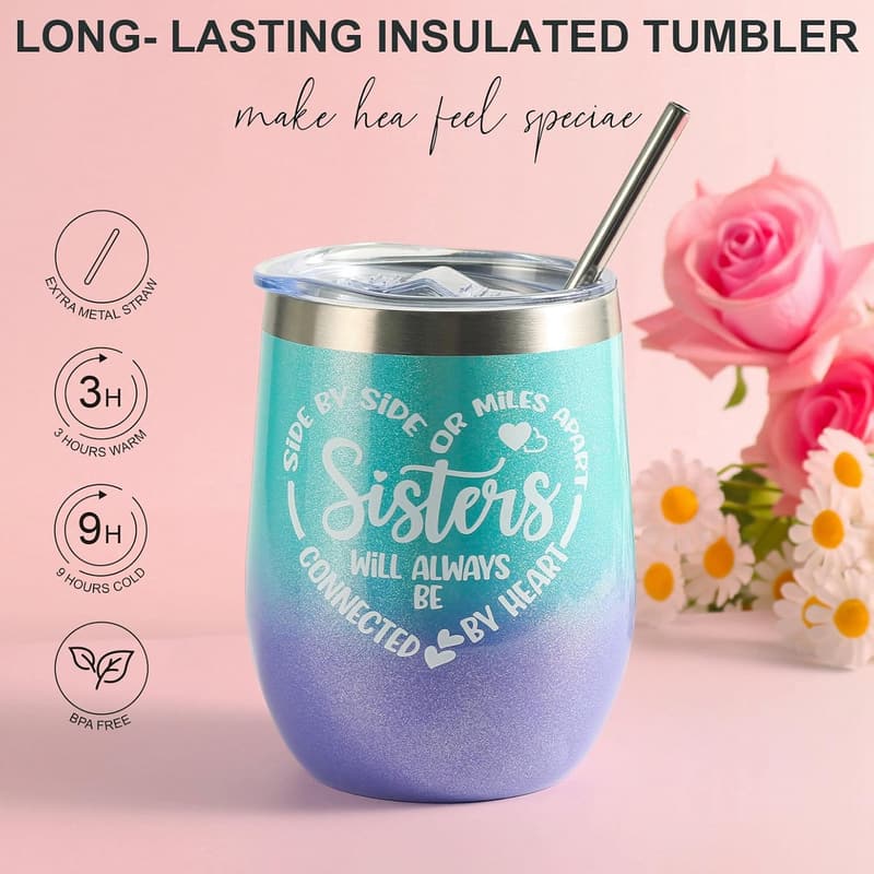 Sister Birthday Gift Box - Unique Tumbler for Best Sisters