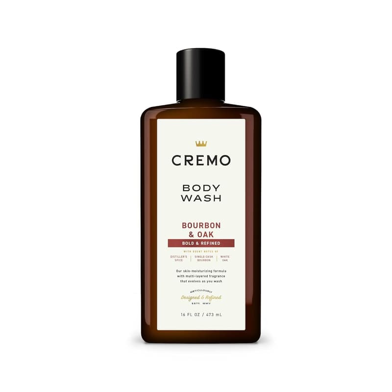 Cremo Men's Body Wash - Bourbon & Oak Scent, 16 Fl Oz