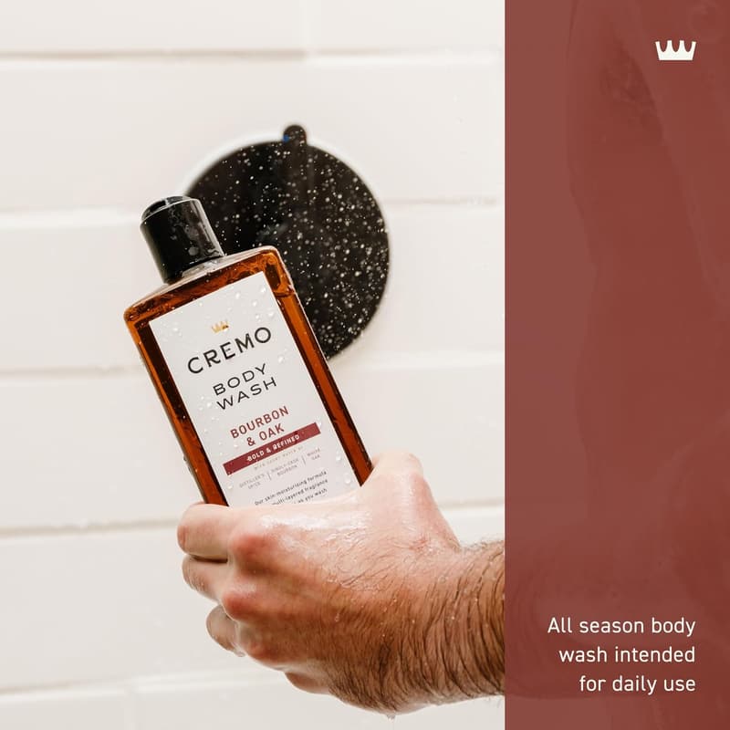 Cremo Men's Body Wash - Bourbon & Oak Scent, 16 Fl Oz