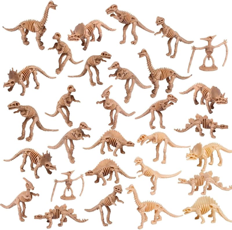Dinosaur Skeleton Toy Figures - 30 Pack Assorted Educational Gift