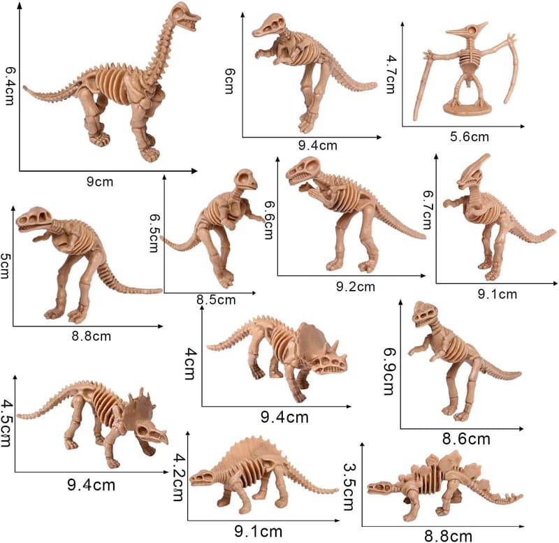 Dinosaur Skeleton Toy Figures - 30 Pack Assorted Educational Gift