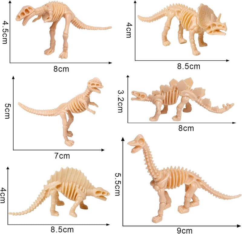 Dinosaur Skeleton Toy Figures - 30 Pack Assorted Educational Gift