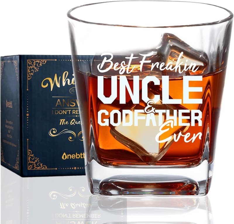 Godfather Whiskey Glass - Funny Gift for Birthdays & Proposals