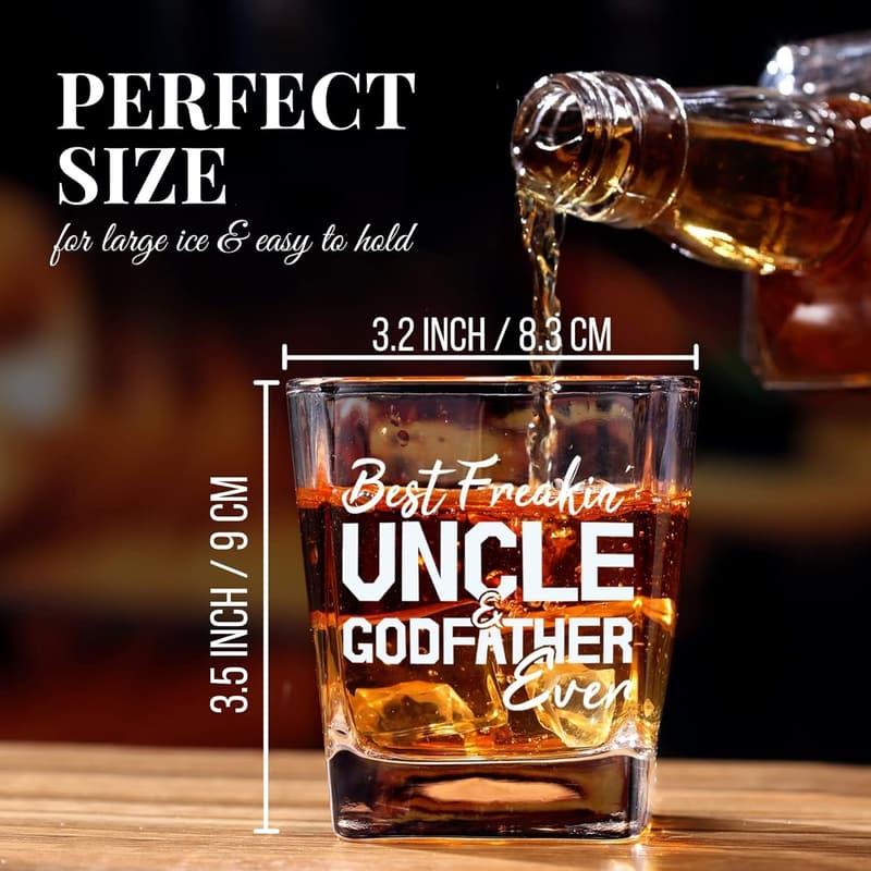Godfather Whiskey Glass - Funny Gift for Birthdays & Proposals